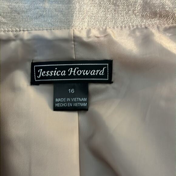 NWT $150 Jessica Howard 2 Piece Set Dress & Jacket‎ Taupe 16 Plus Size Wedding - Picture 8 of 16